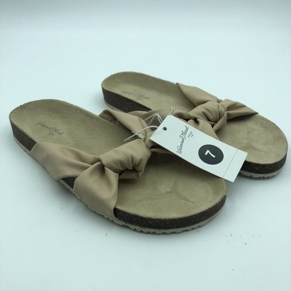 Universal Thread Women's Melody Knotted Slide Sandals Brown Tan - SIZE 7